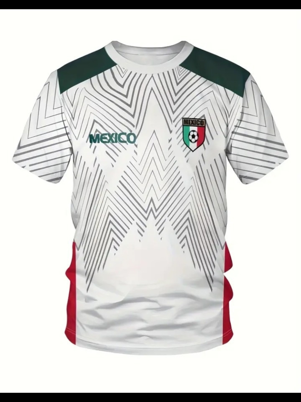 Mexico White Graphic Soccer Shirt Size Large